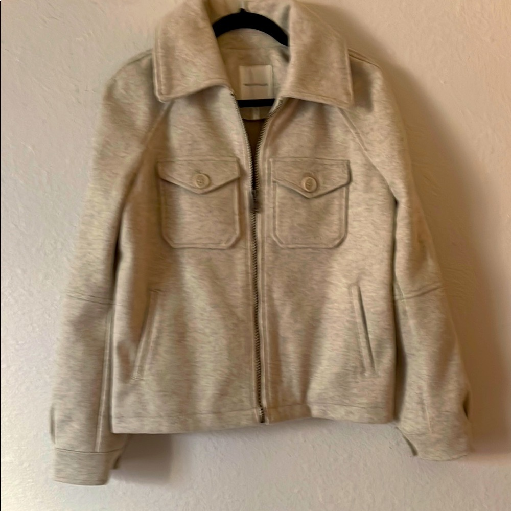 Anthropologie Avec Les Filles Cream Utility Jacket with Cropped Length size XS